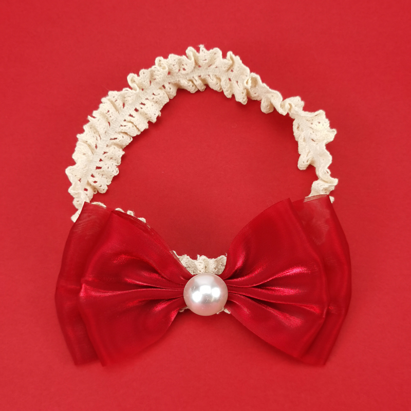 0-4岁可爱婴儿红色发带周岁百天