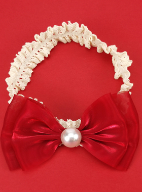 0-5岁婴儿发带红色周岁头饰女宝宝可爱蝴蝶结百天发饰小女孩发箍