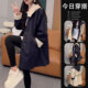 洋气中长款 撞色连帽风衣女秋季 新款 韩版 宽松休闲时尚 英伦风外套潮