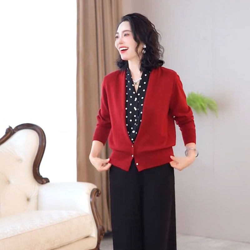 气质减龄假两件拼接波点上衣女2024秋装新款宽松遮肚时尚妈妈小衫,女装/女士精品,T恤,淘宝优惠券,粉丝福利购,淘宝优惠卷