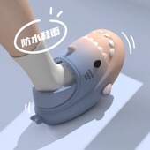 棉鞋 男冬季 保暖居家保暖棉鞋 渐变鲨鱼棉拖鞋 情侣包跟防水防滑拖鞋