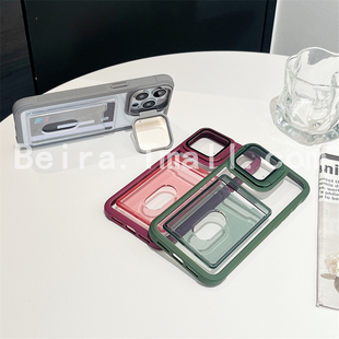 17 Air镜头支架插卡手机壳适用iPhone16promax加厚防摔苹果14plus卡包13亚克力硬壳12pm保护套11promax防滑15