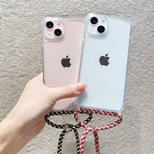 斜跨式硬壳苹果16Pro手机壳15透明百搭一体14挂绳双挂钩适用iPhone12保护套连体11挂脖xmax背带xr防摔7/8plus