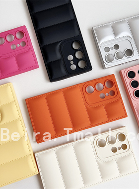 个性羽绒服手机壳适用三星S24 ultra纯色S21FE保护套Samsung note20软壳A54 a50精孔全包A25 A13硅胶A51 a52s