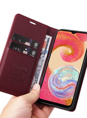 高档仿真皮三星A56手机壳翻盖插卡适用SamsungA36钱包A55 5G皮套A35防摔A25男女A15保护套A06商务A165G支架男