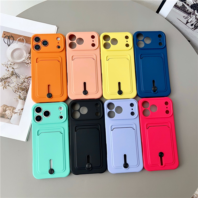 推拉设计插卡手机壳易拿取