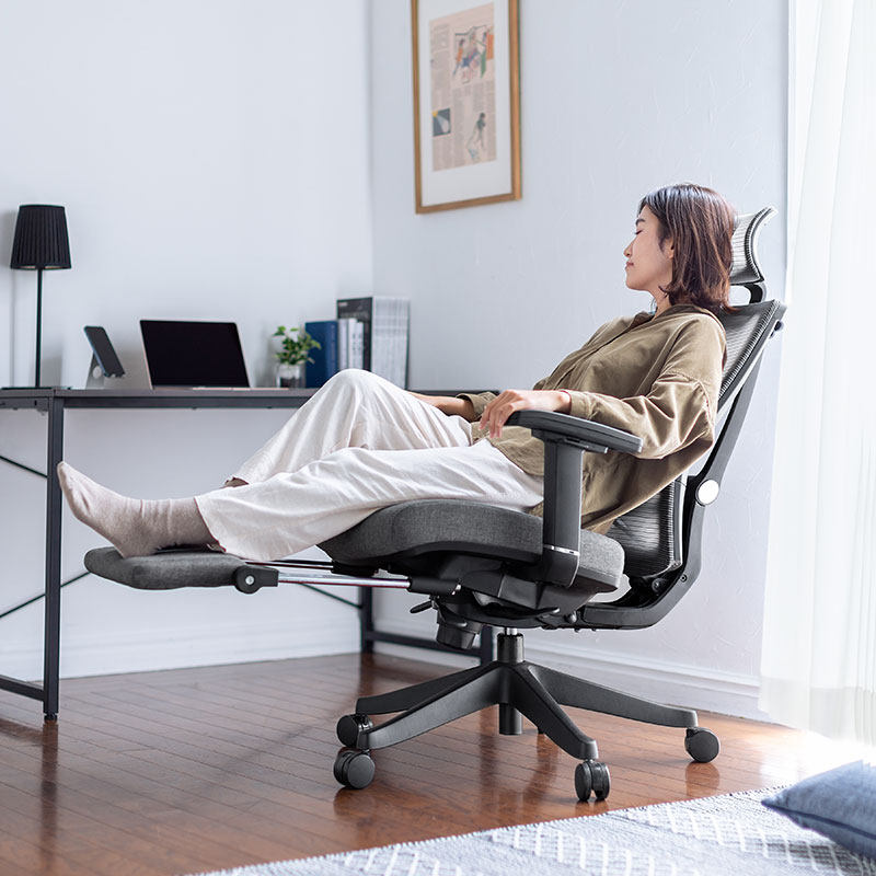 日本sanwa升降电脑椅办公坐椅老板椅网椅简约电竞游戏转椅家用可躺搁