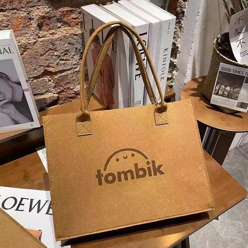 毛毡包礼品手提袋订制刻印字Logo图案纯色定制毛毡包毛毡手提包