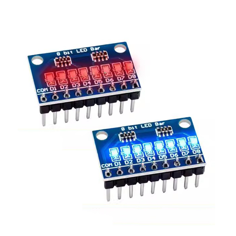 3.3V/5V 8位蓝色/红色 共阳极/共阴极 LED指示灯模块 diy LED灯条