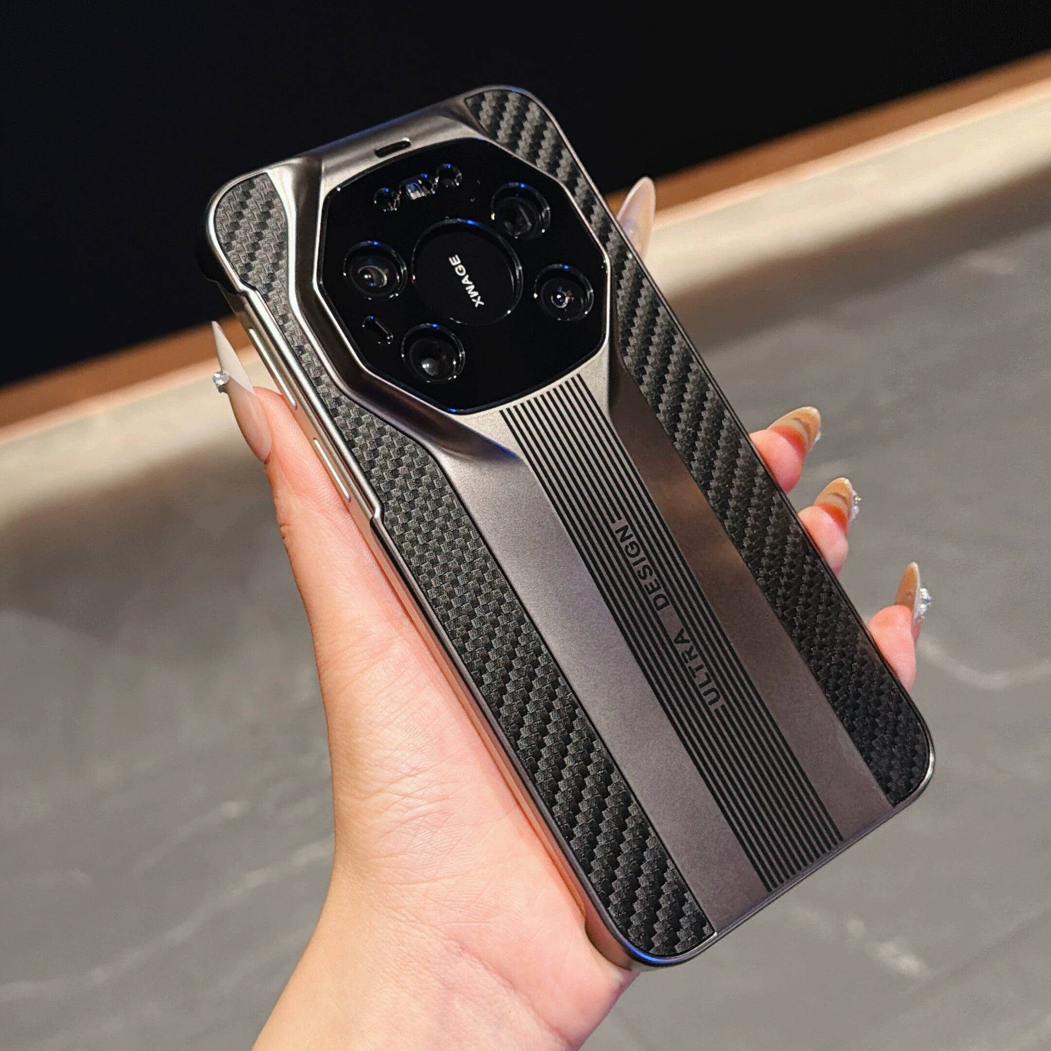 适用于华为mate80rs非凡大师手机壳新款商务超薄个性高级感碳纤维纹高端男款70rs镜头全包保护套防摔电镀外壳