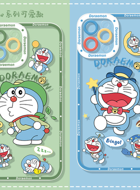 开心A梦可爱适用小米手机壳13/12/11透明红米k60/k50/k40pro硅胶note10/11/12pro软全包12青春版8防摔9保护套