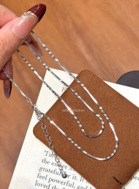 925纯银轻奢设计感欧美风气质百搭ins风简约扭扭蛇骨碎冰冰项链