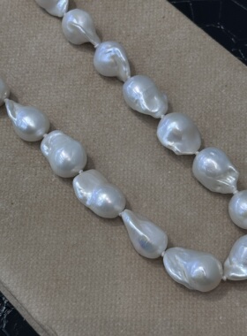 925银夸张天然巴洛克珍珠项链女简约串珠宫廷复古高级潮流锁骨链