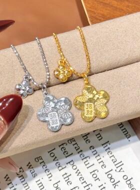 S925纯银新中式复古花朵碎冰冰吊坠项链高级感时尚轻奢直播货源