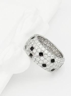 ins韩风独特时尚极简风冷淡风925纯银新款斑点斑马满钻戒指个性