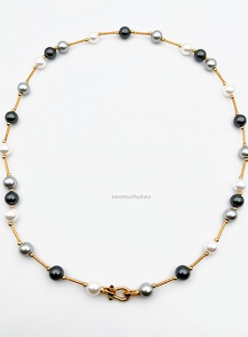 大溪地色系串珠项链满天星珍珠