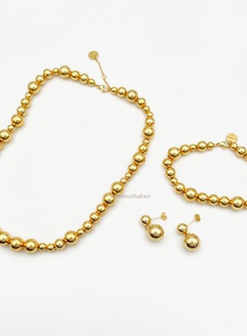 不规则圆球串珠项链小众时髦