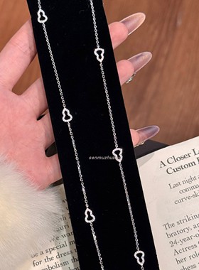 925纯银新中式复古十一颗镂空镶钻葫芦长款项链毛衣链国风高级感