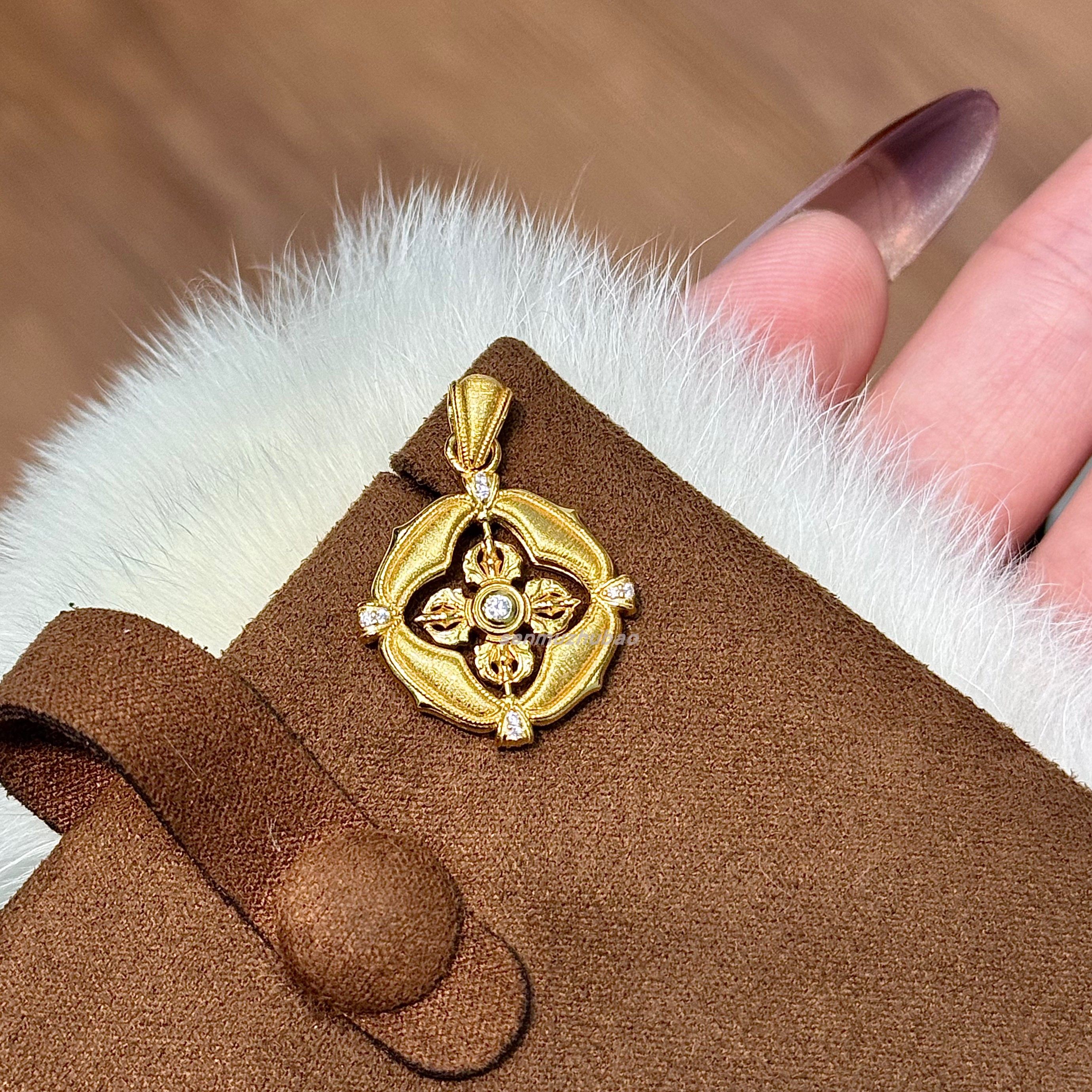 复古轻奢S925纯银新中式镂空拉丝可旋转金刚十字花吊坠时尚高级感,饰品/流行首饰/时尚饰品新,项坠/吊坠,淘宝优惠券,粉丝福利购,淘宝优惠卷