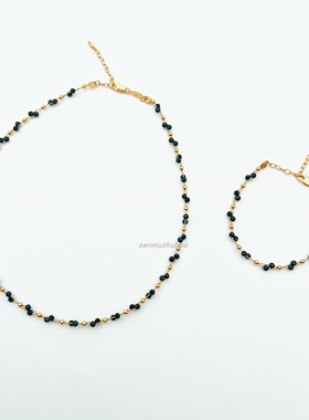 法式黑金系列编织缠绕满天星项链轻奢优雅设计高级感情人节礼物