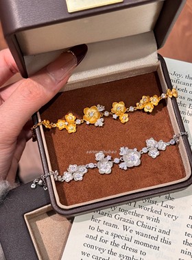 东方风大气新中式复古轻奢气质S925纯银高级感牡丹花手链百搭手饰