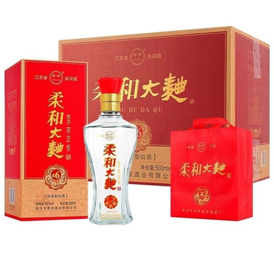 柔和大曲42度柔6浓香型白酒整箱纯粮500ml*6瓶送礼自饮宴会