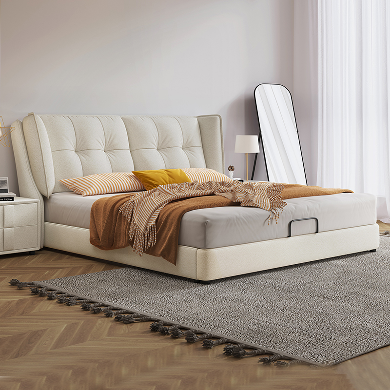 真皮床主卧大床轻奢现代简约婚床