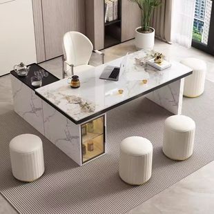 政府补贴岩板茶桌椅组合岛台可移动家用办公两用现代简约茶台桌子