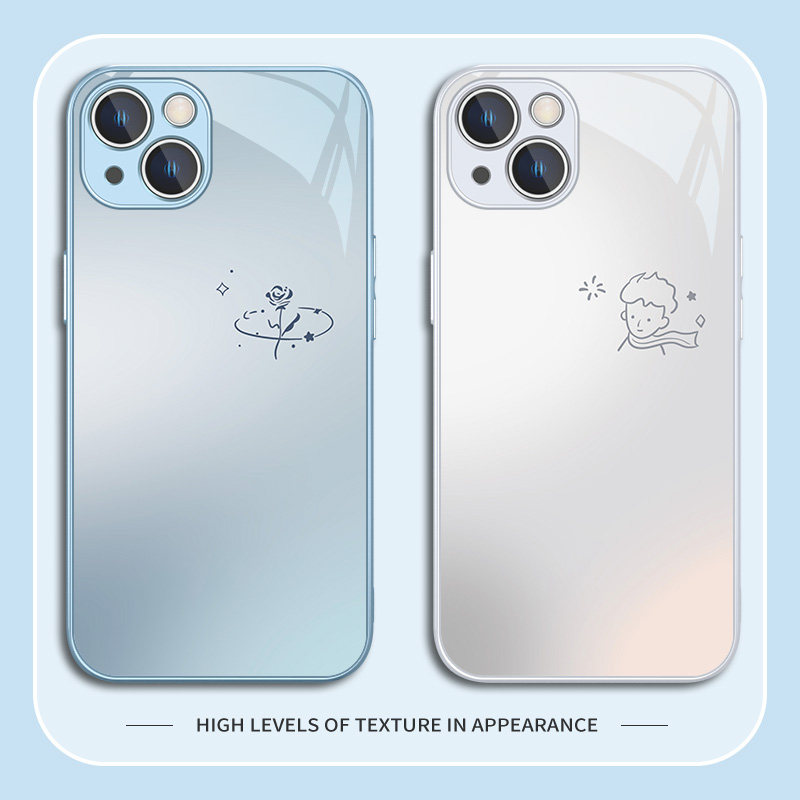 情侣小王子玫瑰玻璃手机壳