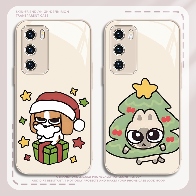 圣诞节比格多栋可爱情侣手机壳