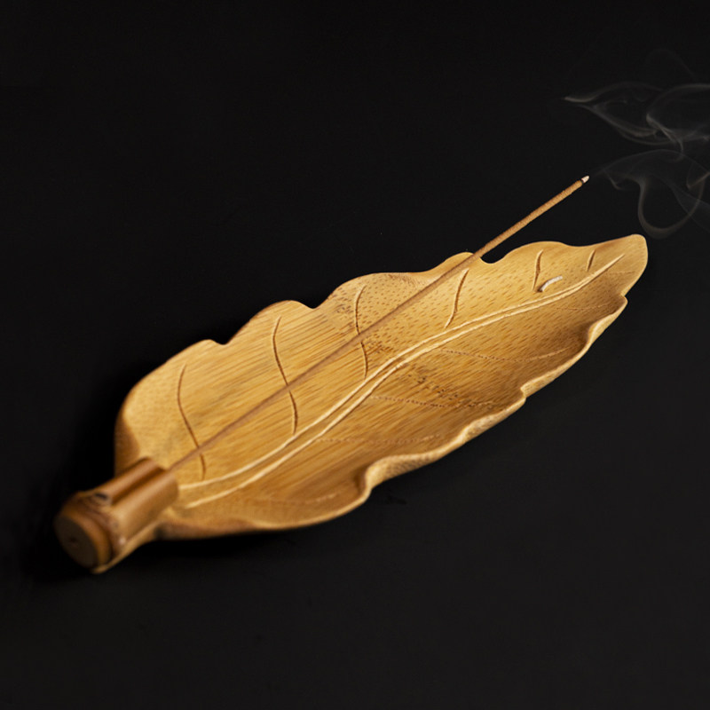 竹子不落灰香插线香底座高级感禅意香插盘香薰炉龙挂香创意摆件