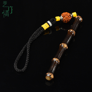 文玩紫竹把件紫竹根手把件实心竹手把件玉竹子把玩件鸡血藤手把件