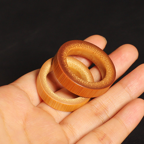 艺竹情竹根雕扳指戒指男女款