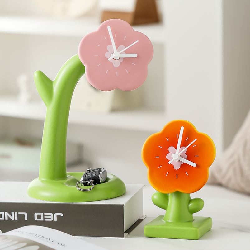 有钱花台式时钟玄关客厅现代桌面酒柜装饰品卧室床头摆件节日礼物