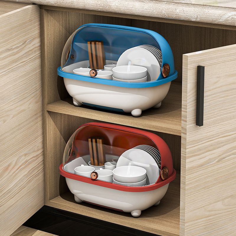 厨房家用碗柜装碗盘置物架多功能沥水防尘餐具碗筷收纳盒放碗碟架