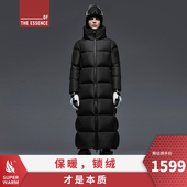 ESSENCE鹅绒睡袋羽绒服男连帽极厚黑到脚踝长款 THE O190