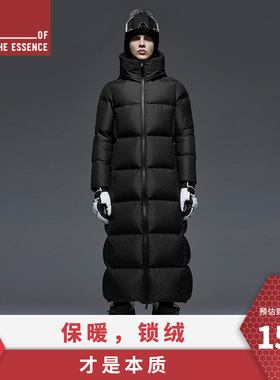 OF THE ESSENCE鹅绒睡袋羽绒服男连帽极厚黑到脚踝长款 O190