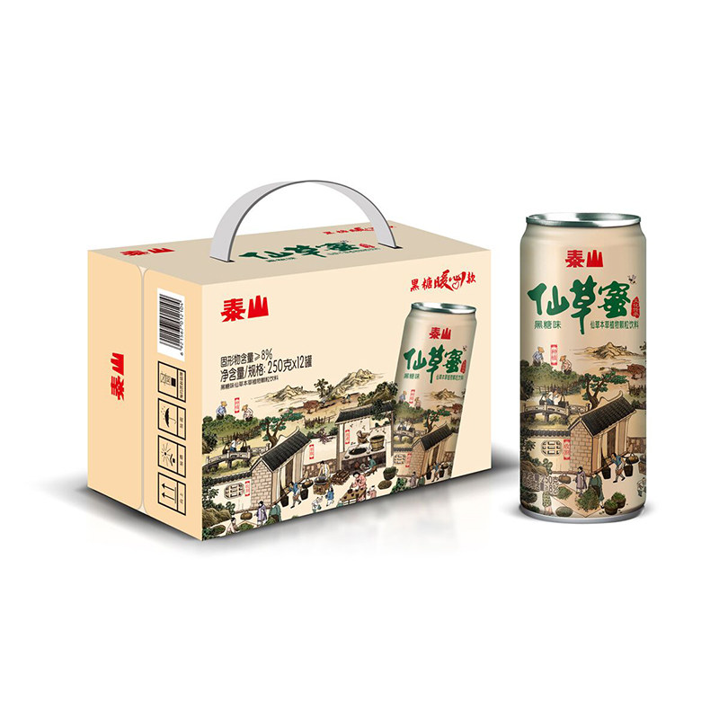 泰山黑糖仙草蜜250克*12罐仙草本草植物颗粒饮料一整箱