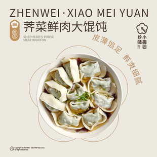 珍味小梅园荠菜鲜肉大馄饨256g袋家庭装早餐懒人速食