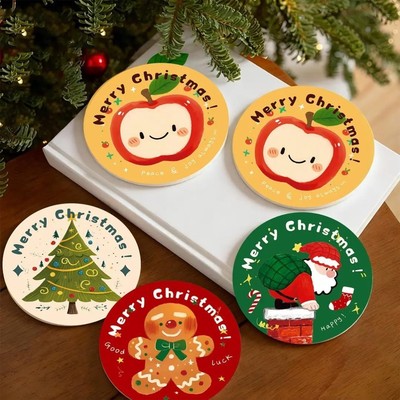 新款2026圣诞节易清洗锅垫隔热硅藻泥垫水杯垫防烫餐垫可爱卡通