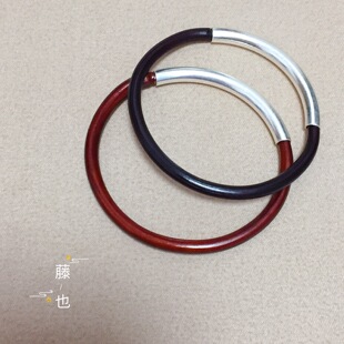 925纯银管西藏无节鸡血藤手镯男女情侣款精细饰品生日礼物简约木