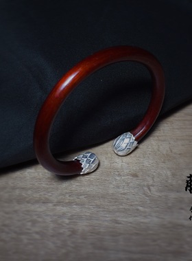 西藏无节木质森系复古风情侣手镯