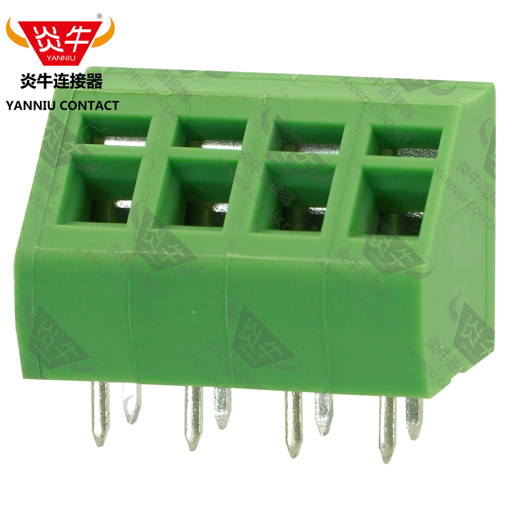 yn736d/kf炎牛快速pcb接线端子5.0mm弹簧回拉式免螺丝凤凰端子