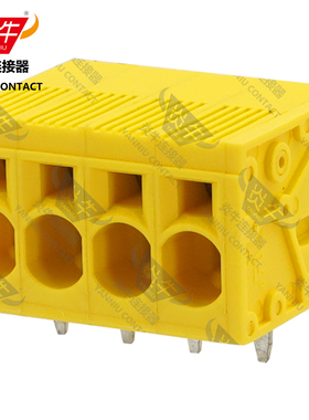 黄色YN271R/DG/KF205R/SPT5-H炎牛PCB接线端子7.5mm弹簧凤凰端子