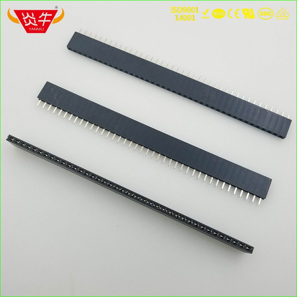 单排母直针1*40 黄铜镀金1u PA6T 耐高温