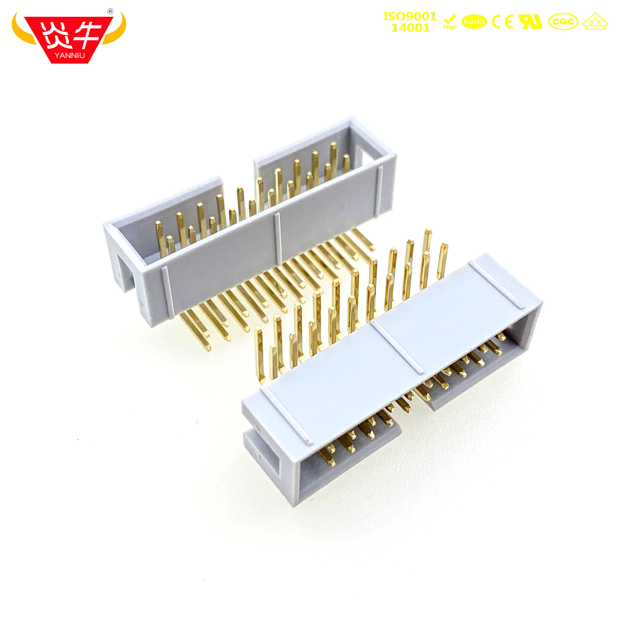 2.54mm正凌精工Nextron镀金20P简易牛角座DC3弯针231-012-820-106