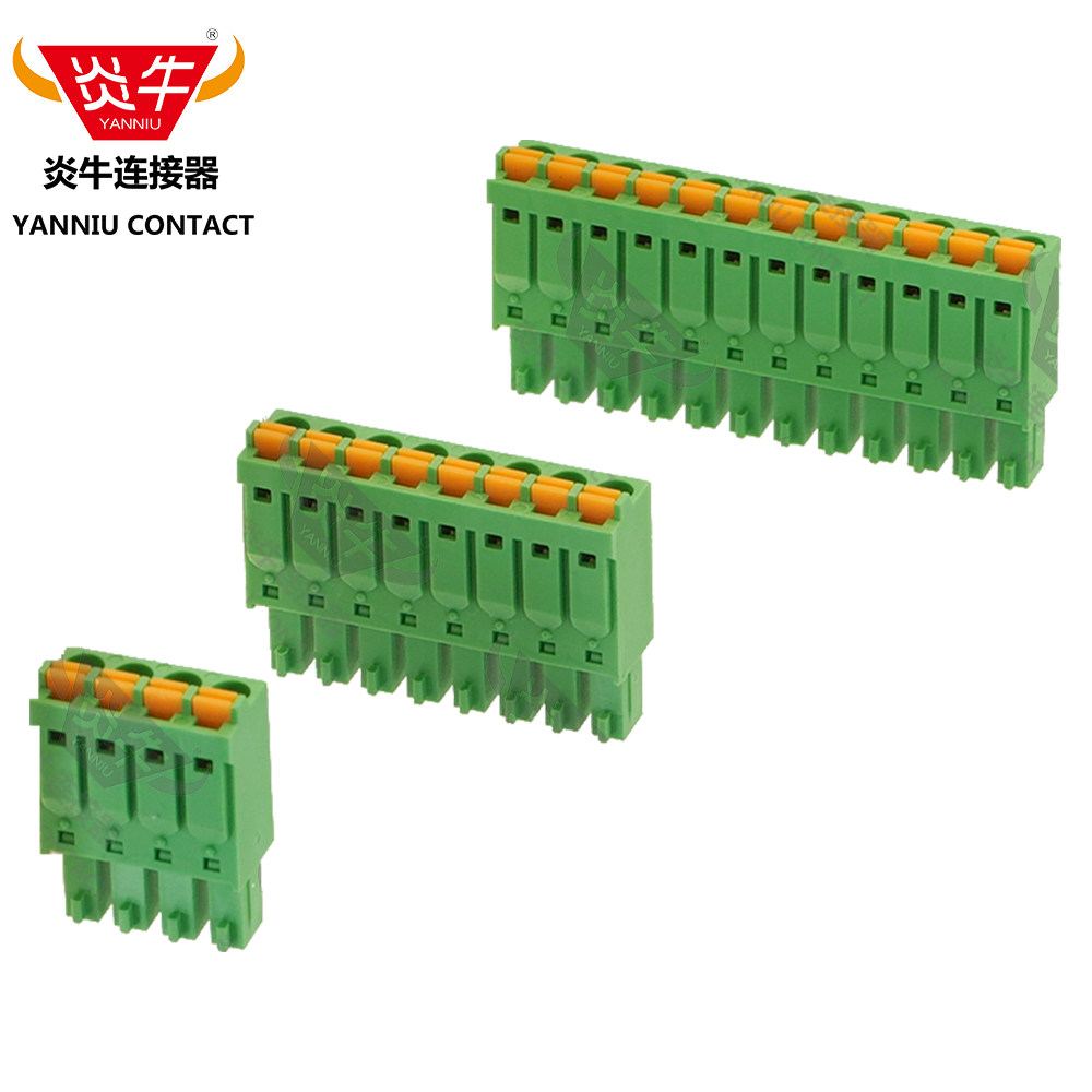 YN15EDGKN/KF2EDGKN/FMC1.5-ST炎牛PCB接线端子3.5mm弹簧凤凰端子