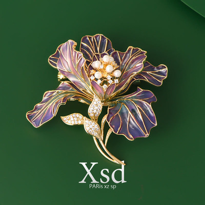 鸢尾花胸针女高档时尚百搭