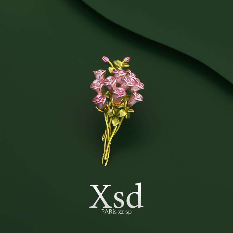 原创设计师款送你一束玫瑰花胸针高档女浪漫田园风高级感优雅配饰