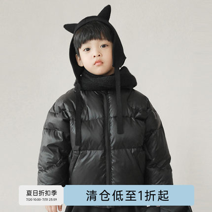 oddtails 男童羽绒服2023新款洋气加厚保暖中大童棒球服羽绒外套
